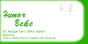 hunor beke business card